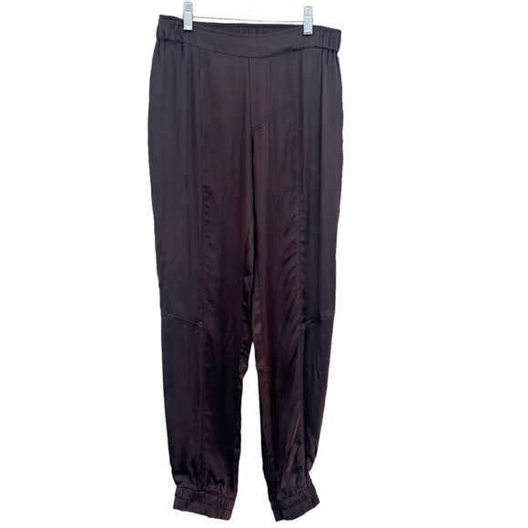 Young Fabulous & Broke NWT Jenson Satin Brown Joggers - Picture 2 of 10